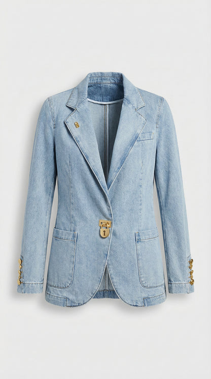 Lena - French Style Denim Blazer