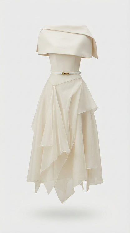 Kora - Backless Gauze Cloak Dress