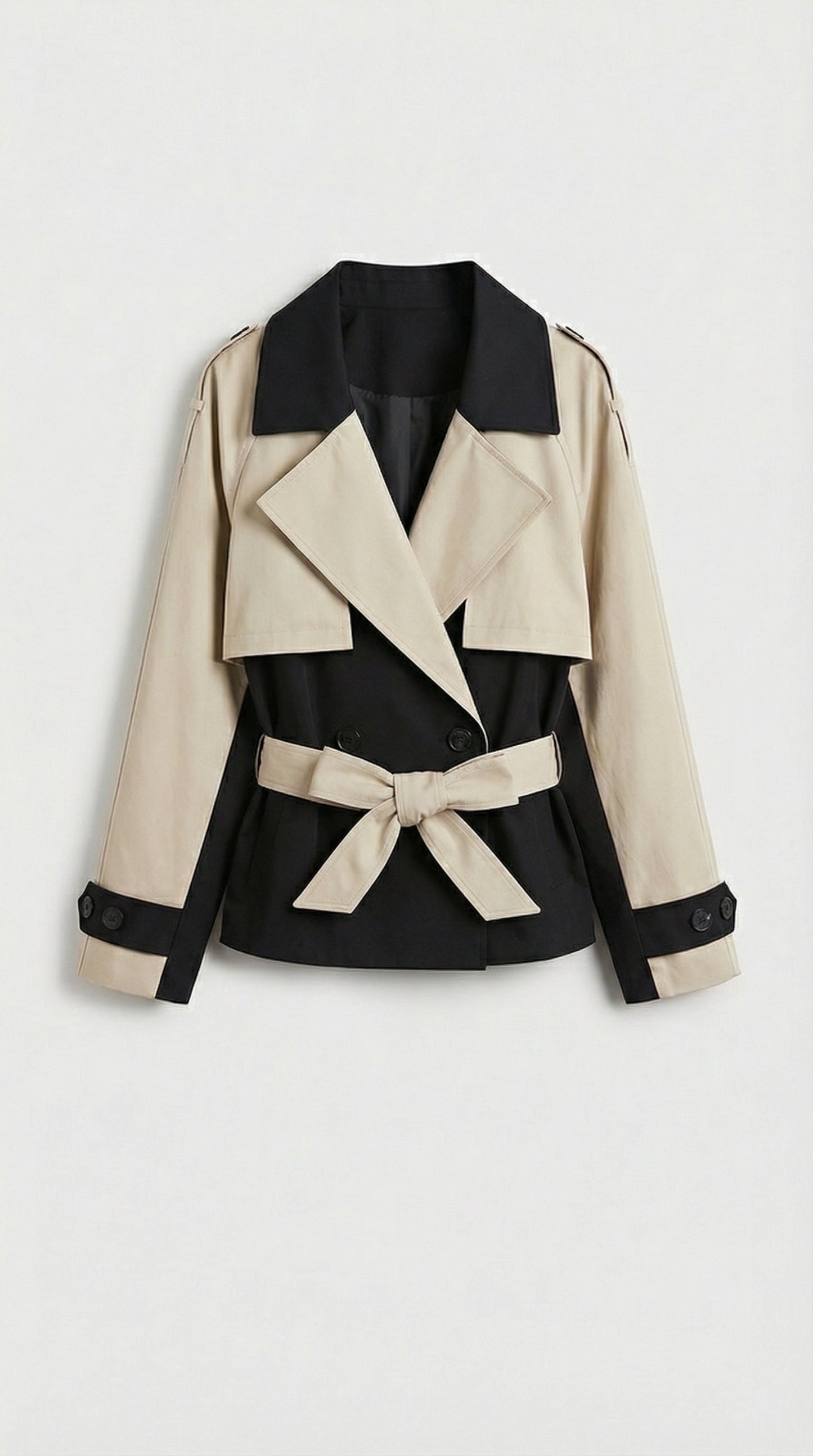 Ara - Contrasting Color Trench-Jacket