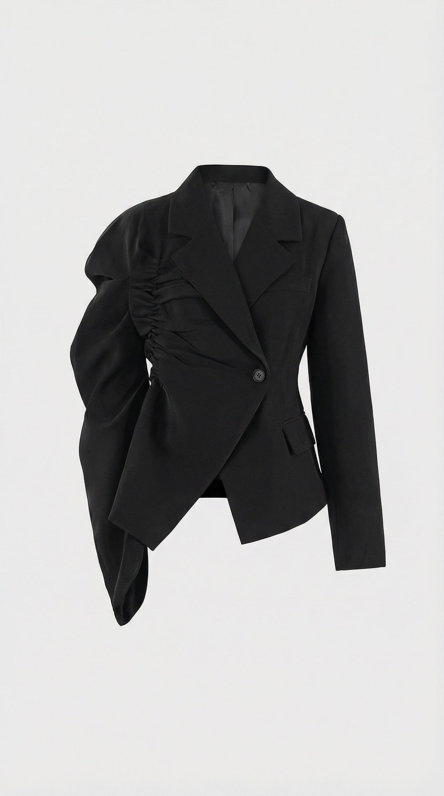 Aleva - Asymmetric Side-Gathered Blazer