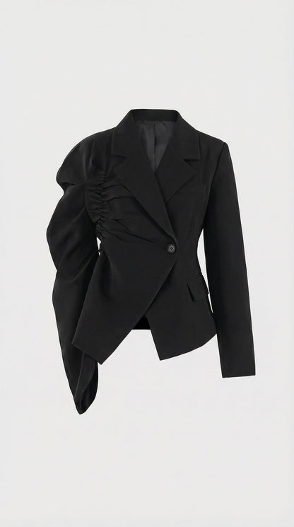 Aleva - Asymmetric Side-Gathered Blazer