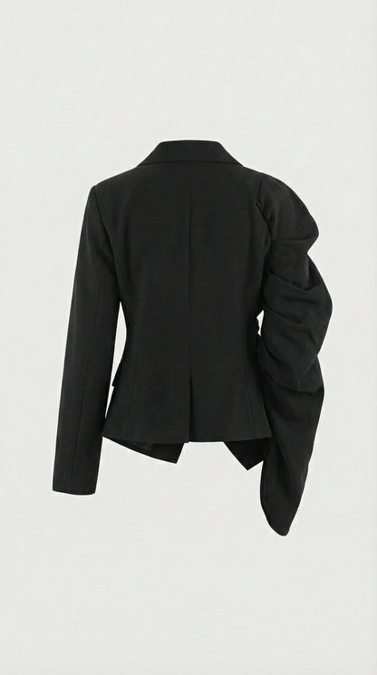 Aleva - Asymmetric Side-Gathered Blazer