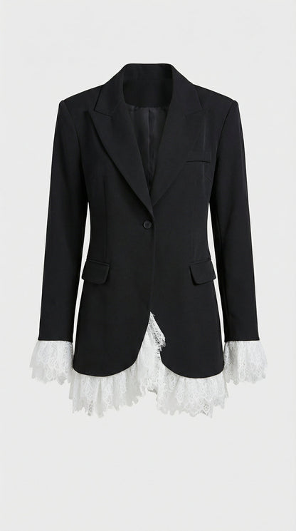Era - Black Lace Spliced Blazer