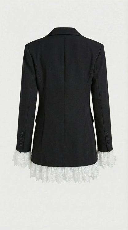 Era - Black Lace Spliced Blazer