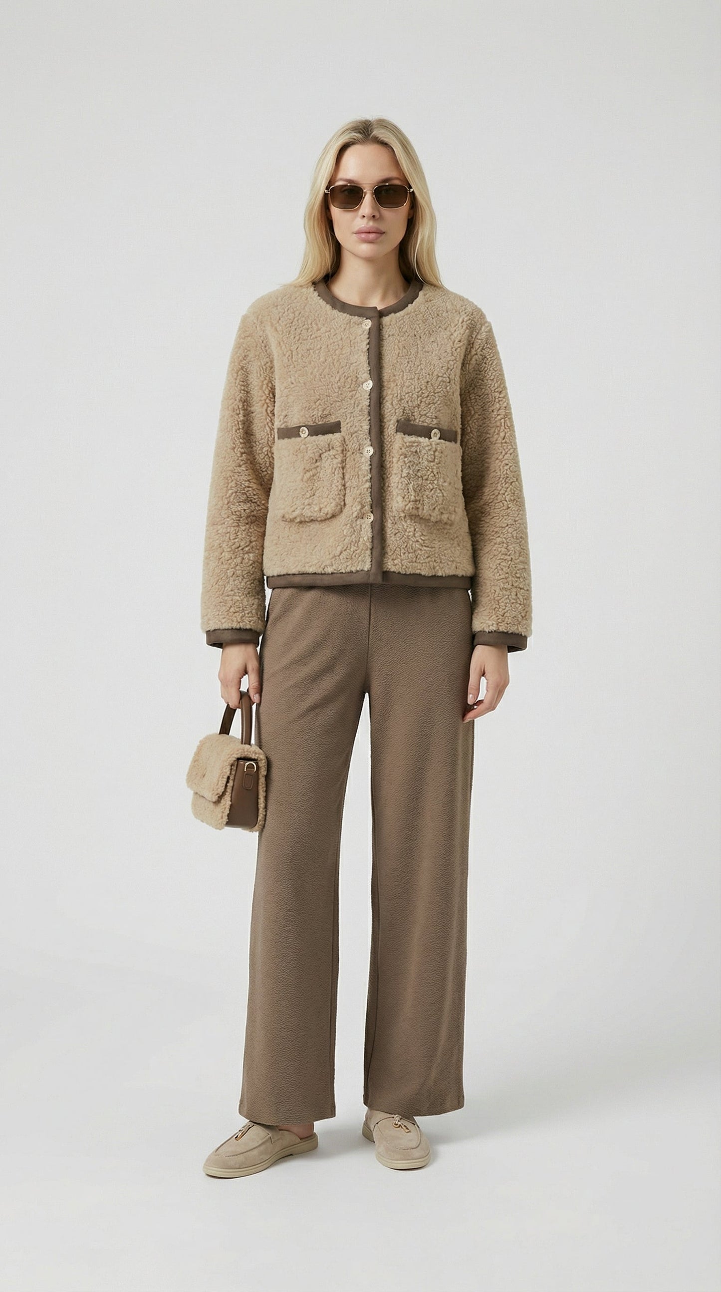 Mire - Vegan Fur Short Jacket Brown