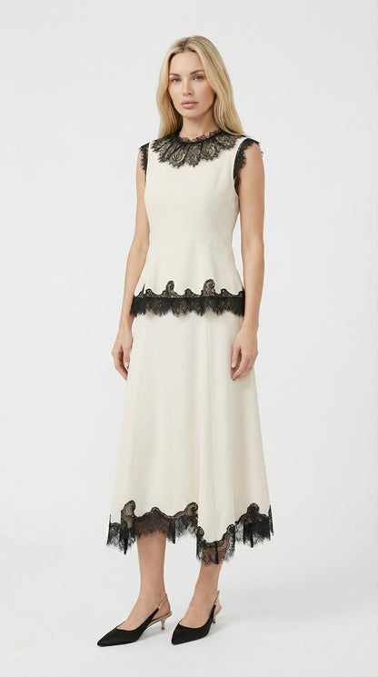 Sani - 100% Silk Lace Embroidery Top