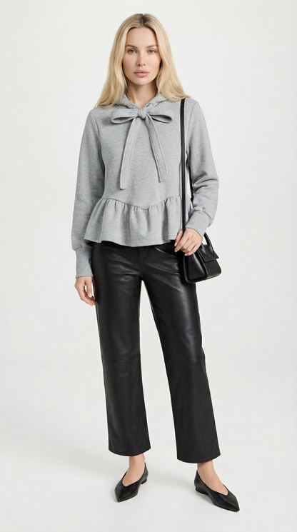 Sola - Y2K silhouette with Bow Accent Oversized Hoodie