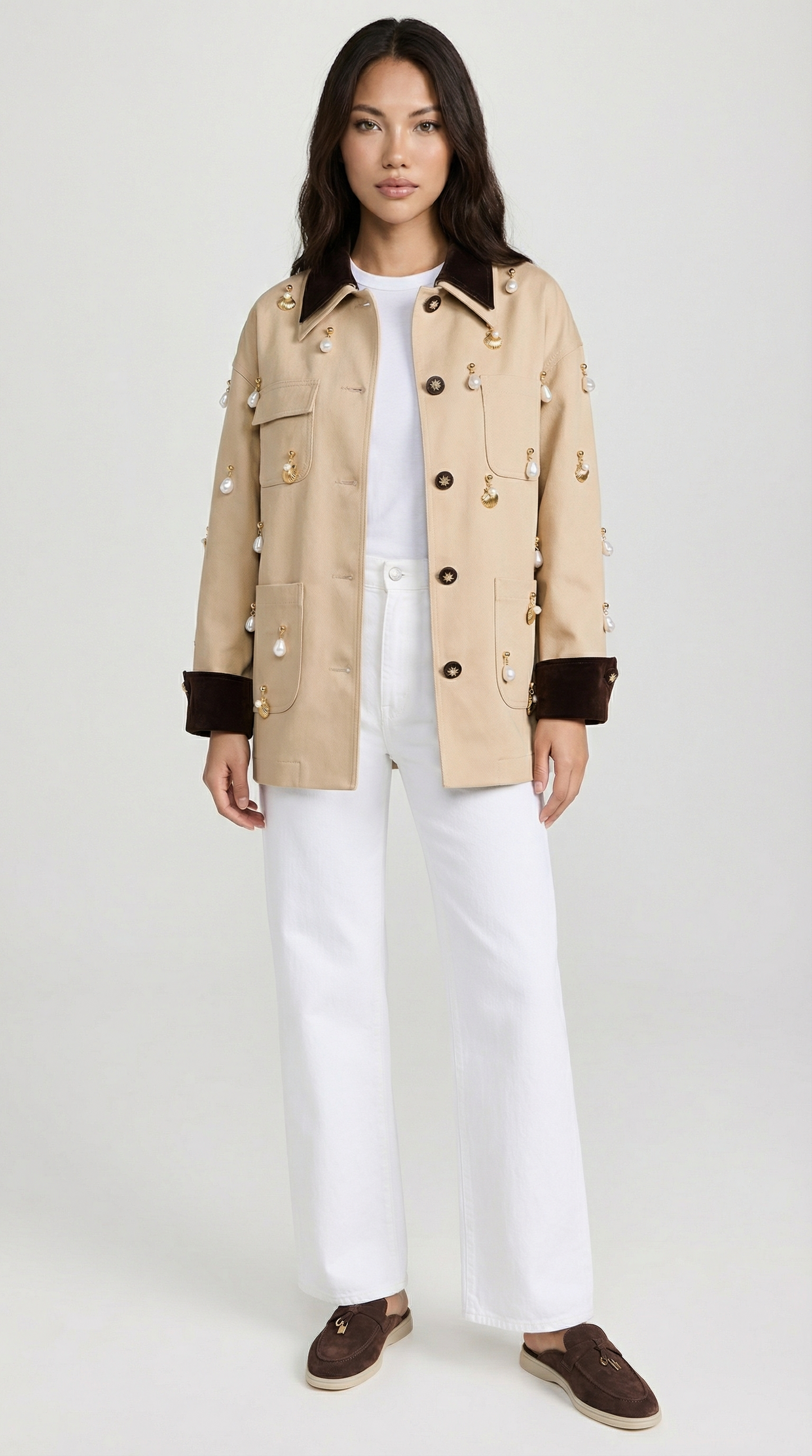 Veya - Pearl Embellished Contrast Jacket