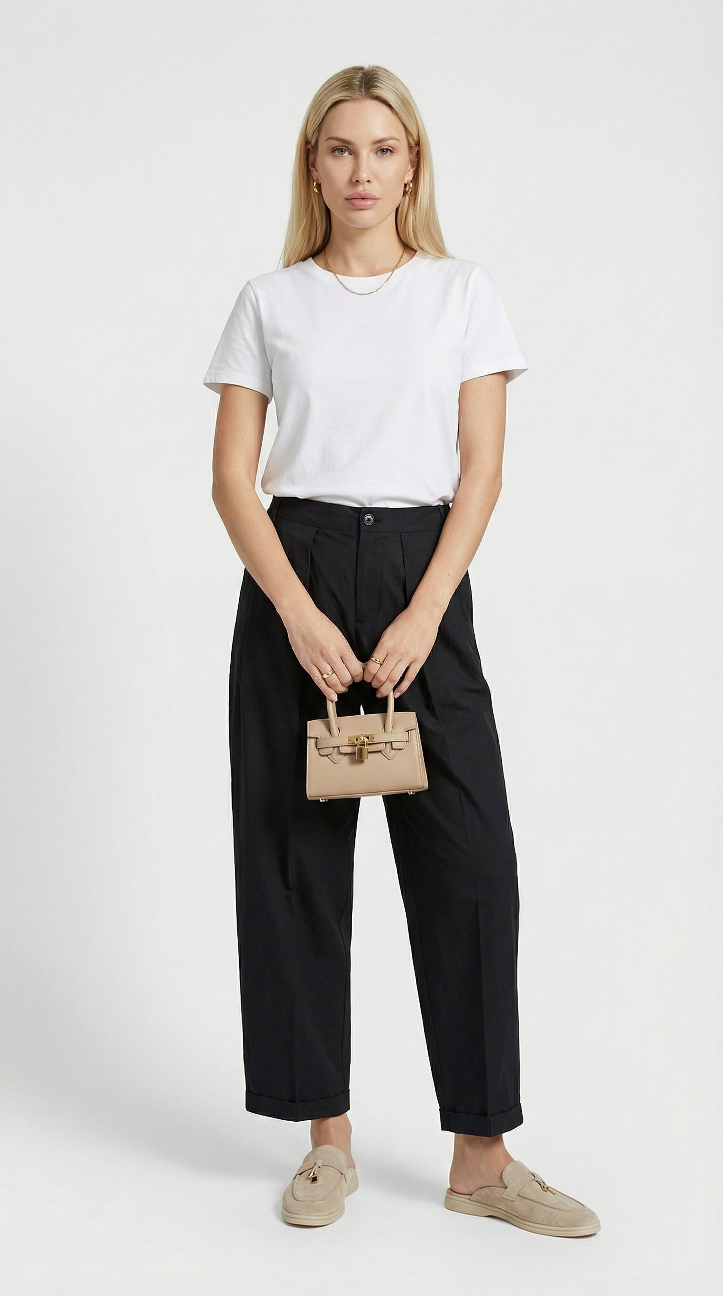 Nemi - High-Rise Flare Pants Black