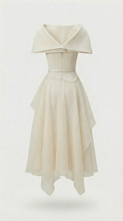 Kora - Backless Gauze Cloak Dress