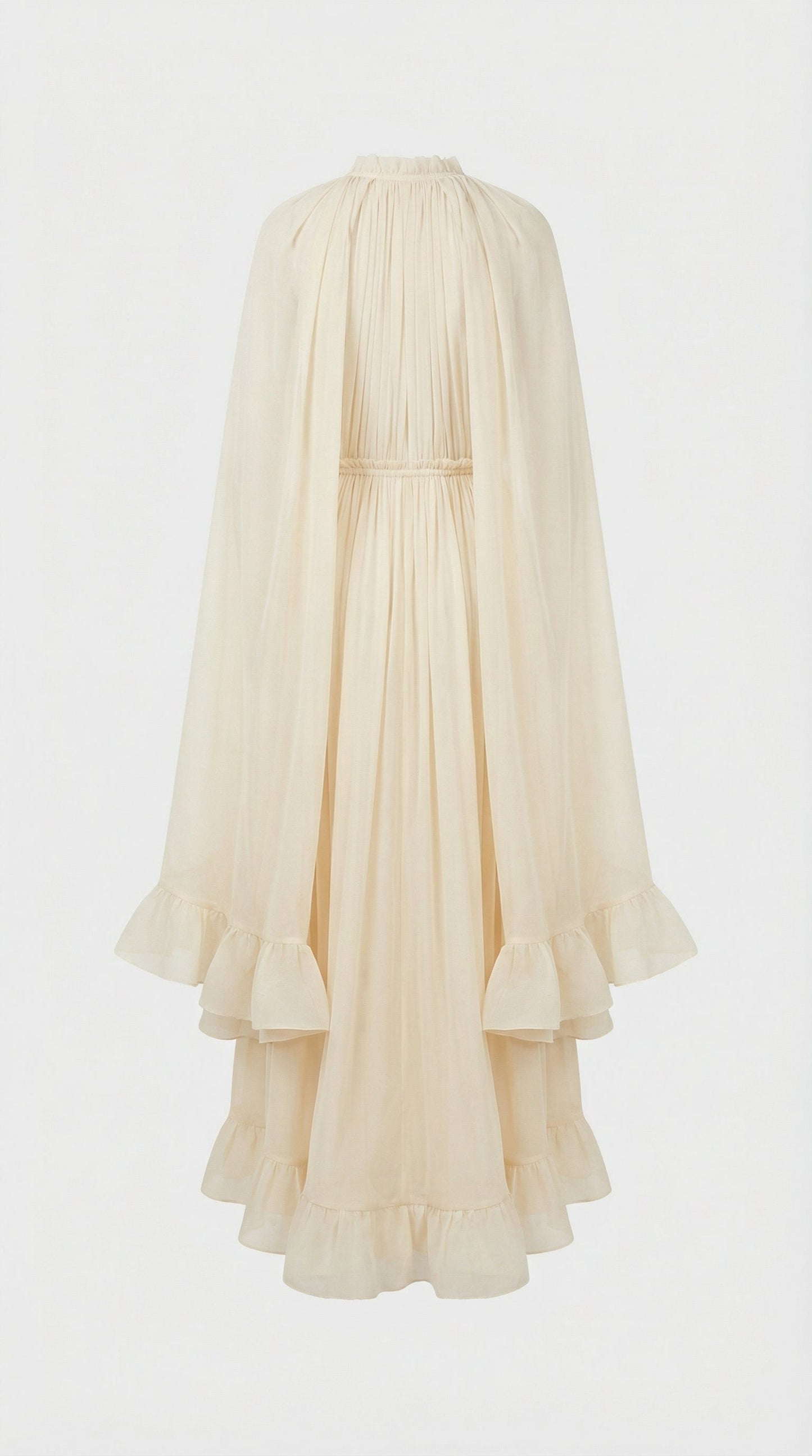 Elina - Luxury Ruffle Cloak Evening Dress