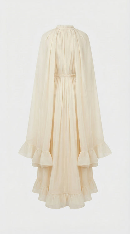 Elina - Luxury Ruffle Cloak Evening Dress