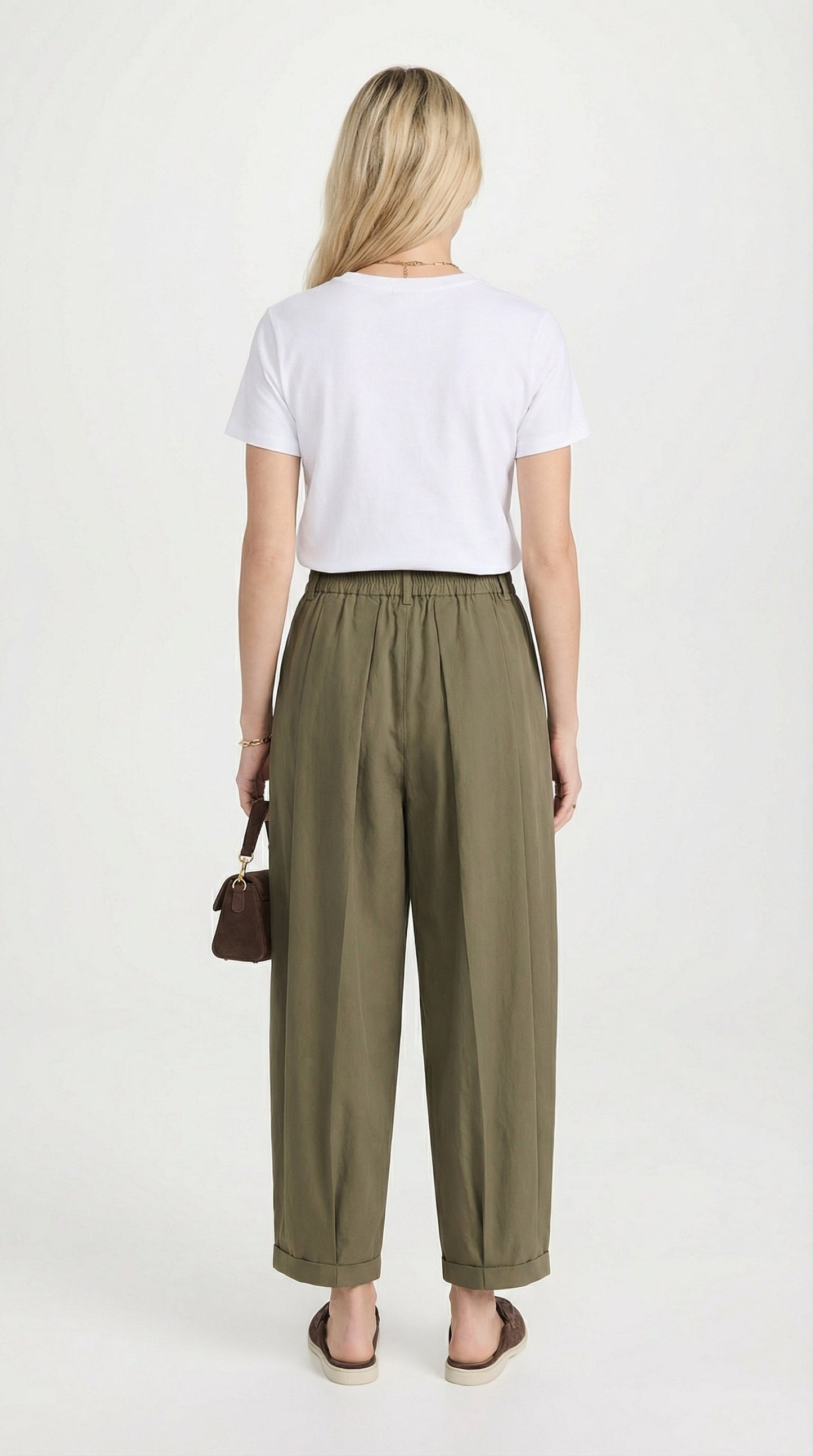 Nemi - High-Rise Flare Pants Green