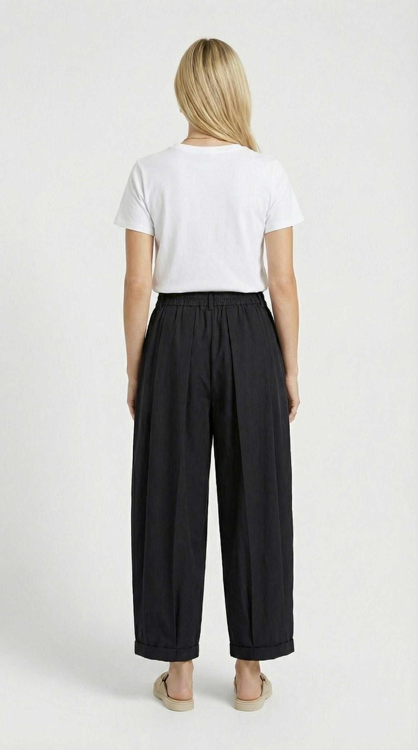 Nemi - High-Rise Flare Pants Black