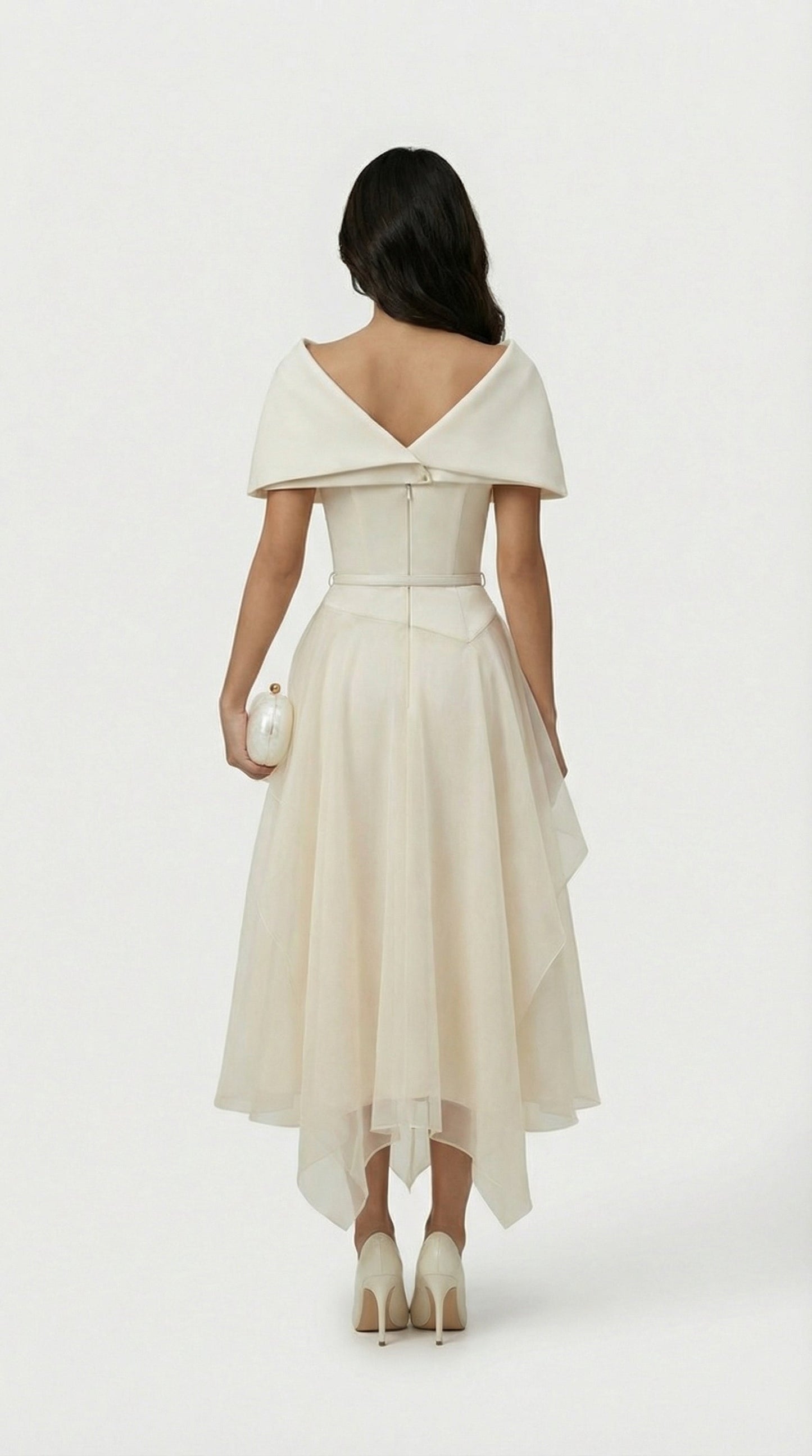 Kora - Backless Gauze Cloak Dress