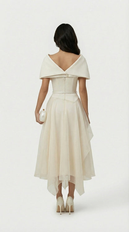 Kora - Backless Gauze Cloak Dress