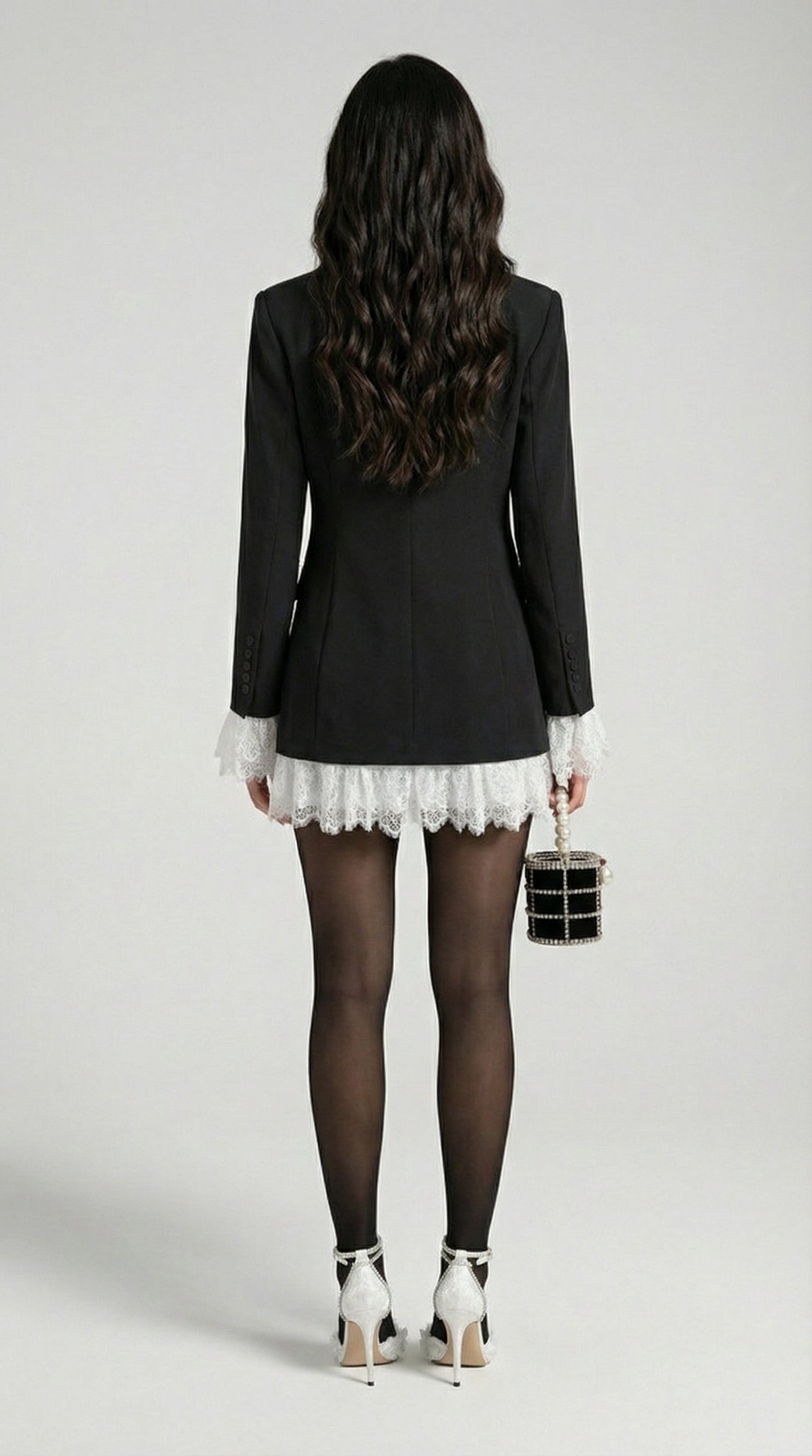 Era - Black Lace Spliced Blazer