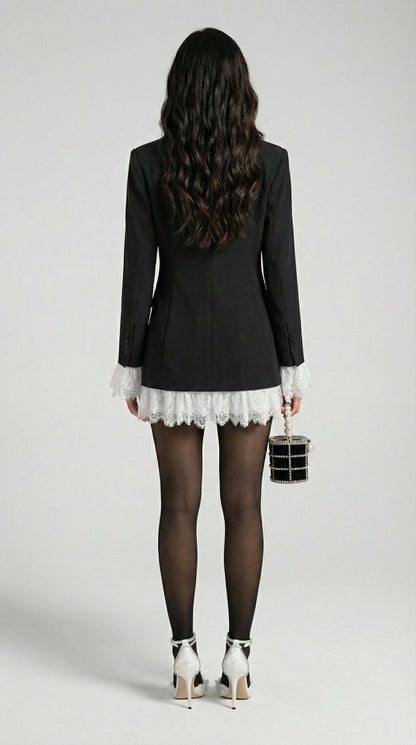 Era - Black Lace Spliced Blazer