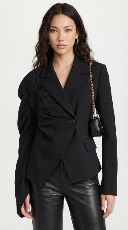 Aleva - Asymmetric Side-Gathered Blazer