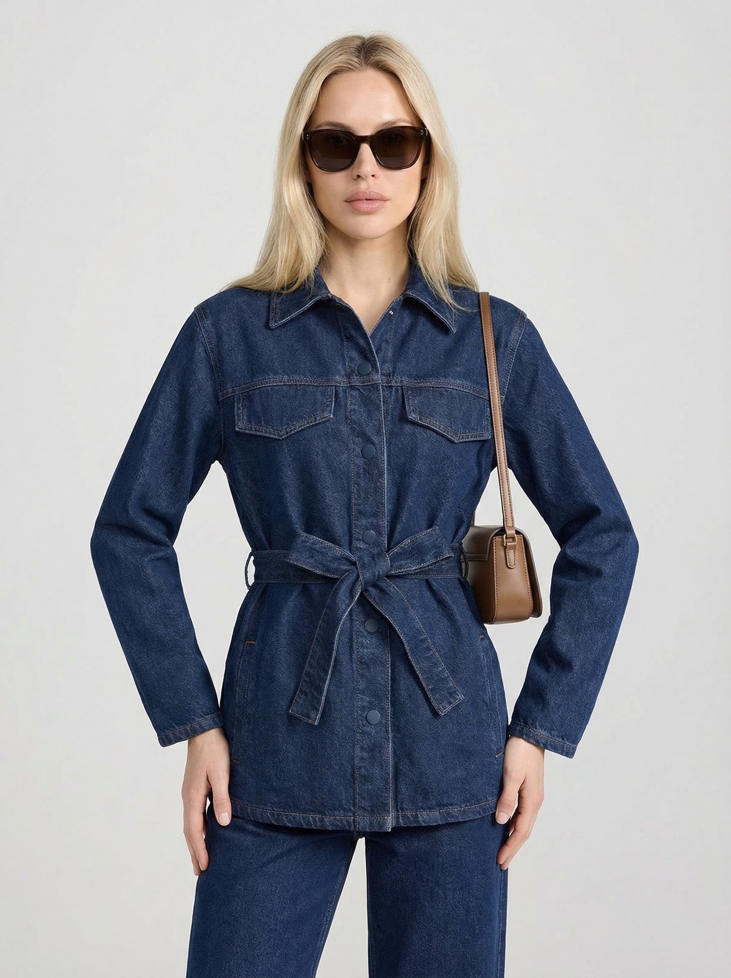 Tala - Vintage Loose Look Belted Denim Set