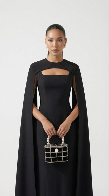 Kavi - Diamond & Pearl Metallic Cage Clutch