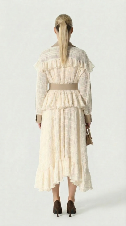 Siva - Irregular Lace Splicing Trench Coat