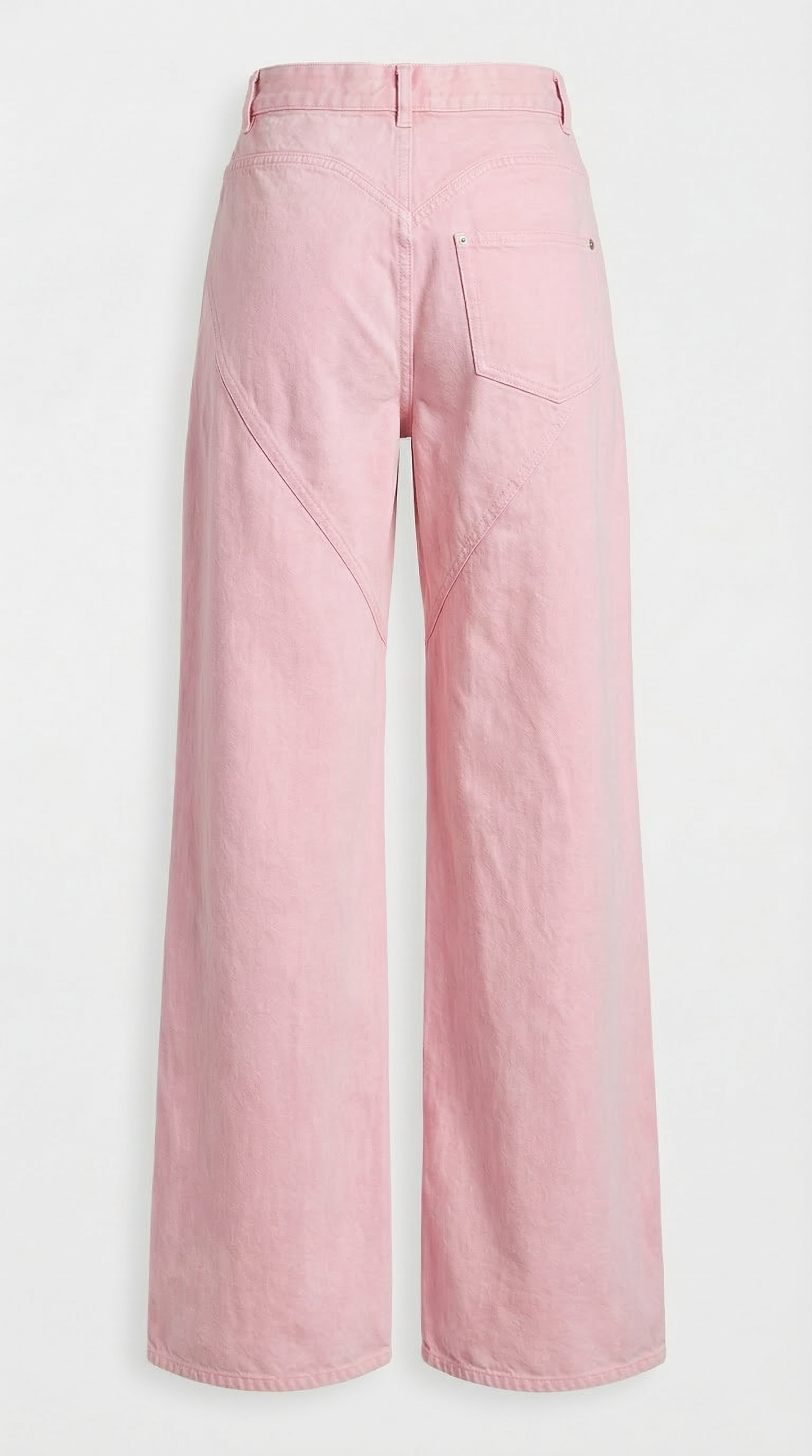 Suri - Spliced Diamond Wide-Leg Cotton Denim Jeans