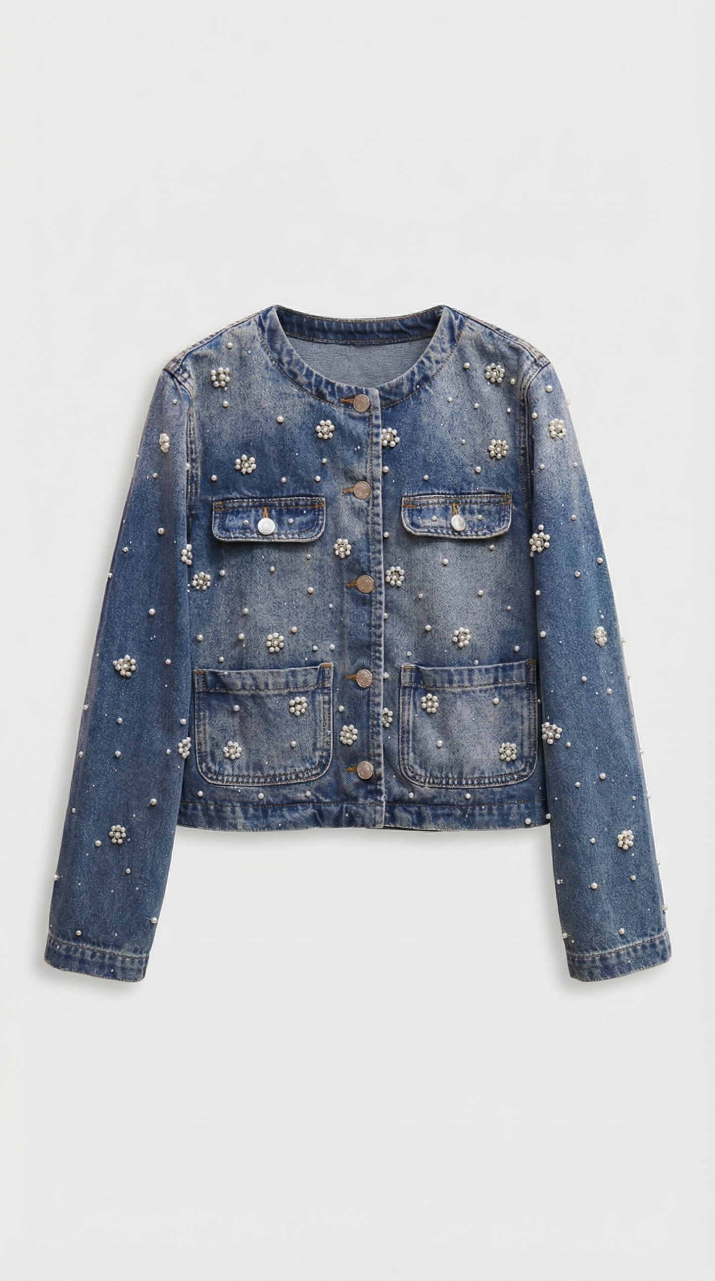 Leko - Pearl-Embellished Denim Set