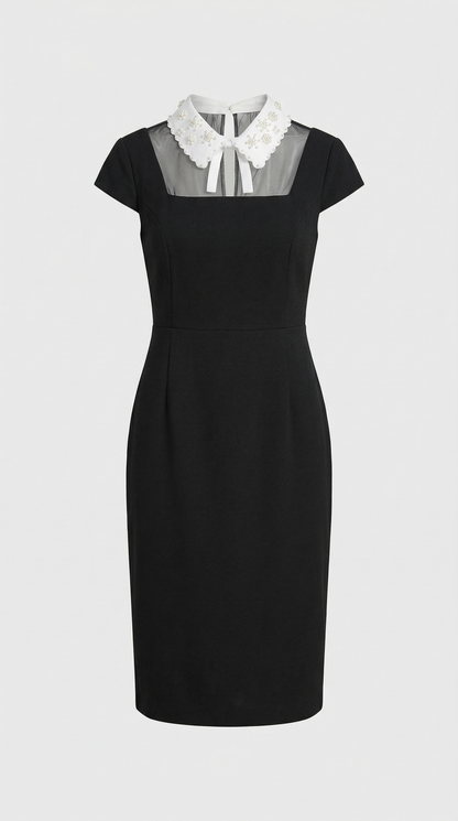 Kano - Pearl-Embellished Collar Dress
