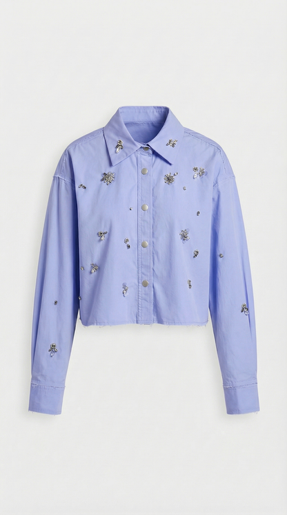 Avi - Jewels-Embellished Cropped Shirt