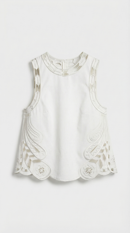 Nuro - Embroidered Eyelet Two-Piece Set