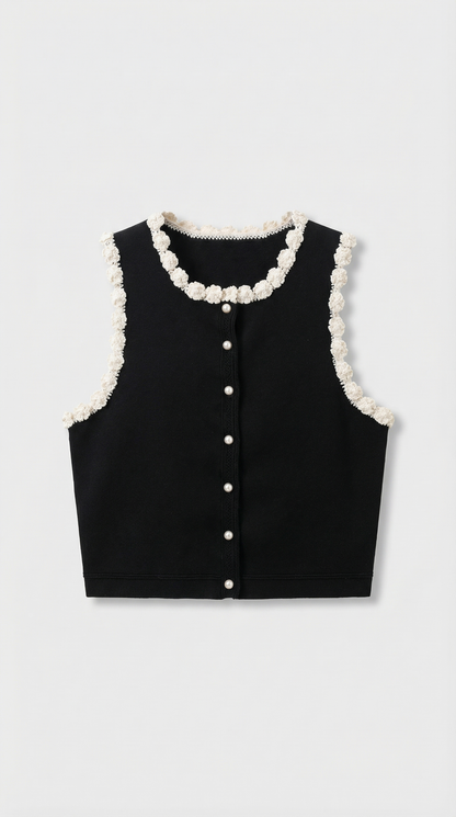 Salo - Crochet-Trimmed Knit Set