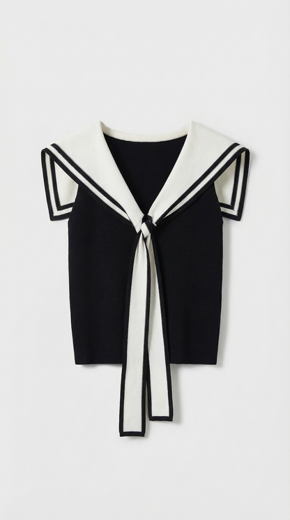 Ona - Nautical Sleeveless Knit Top
