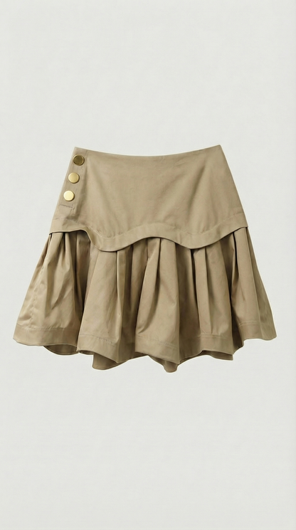 Aso - Scalloped Tiered Mini Skirt