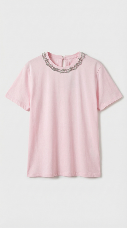 Dira - Crystal-Embellished Cotton T-Shirt