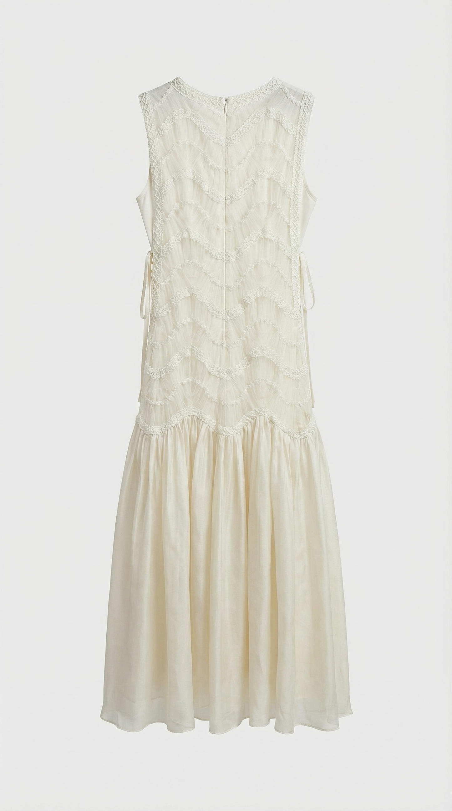 Bia - Chevron Lace-Trimmed Midi Dress