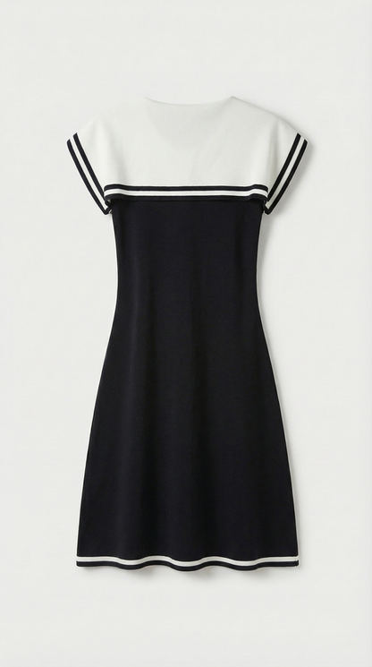 Dali - Contrast Sailor-Collar Mini Dress