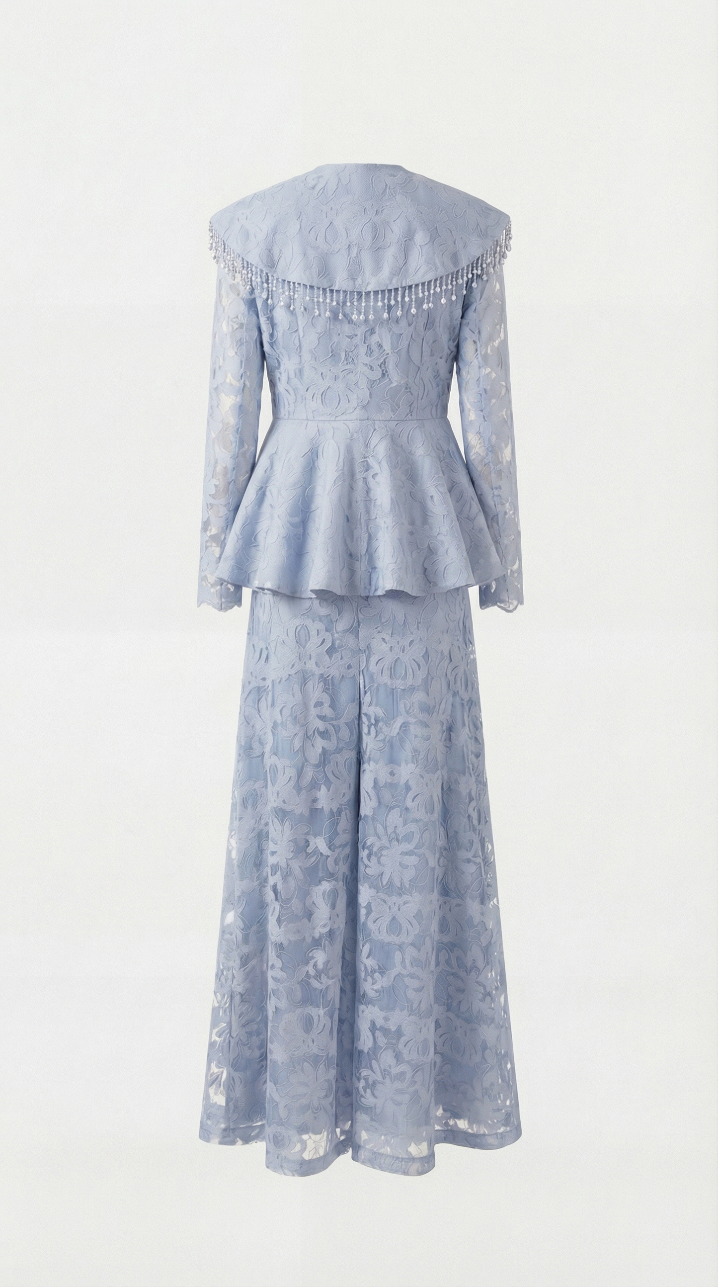 Tava - Spliced Appliqué Tassel Set Blue