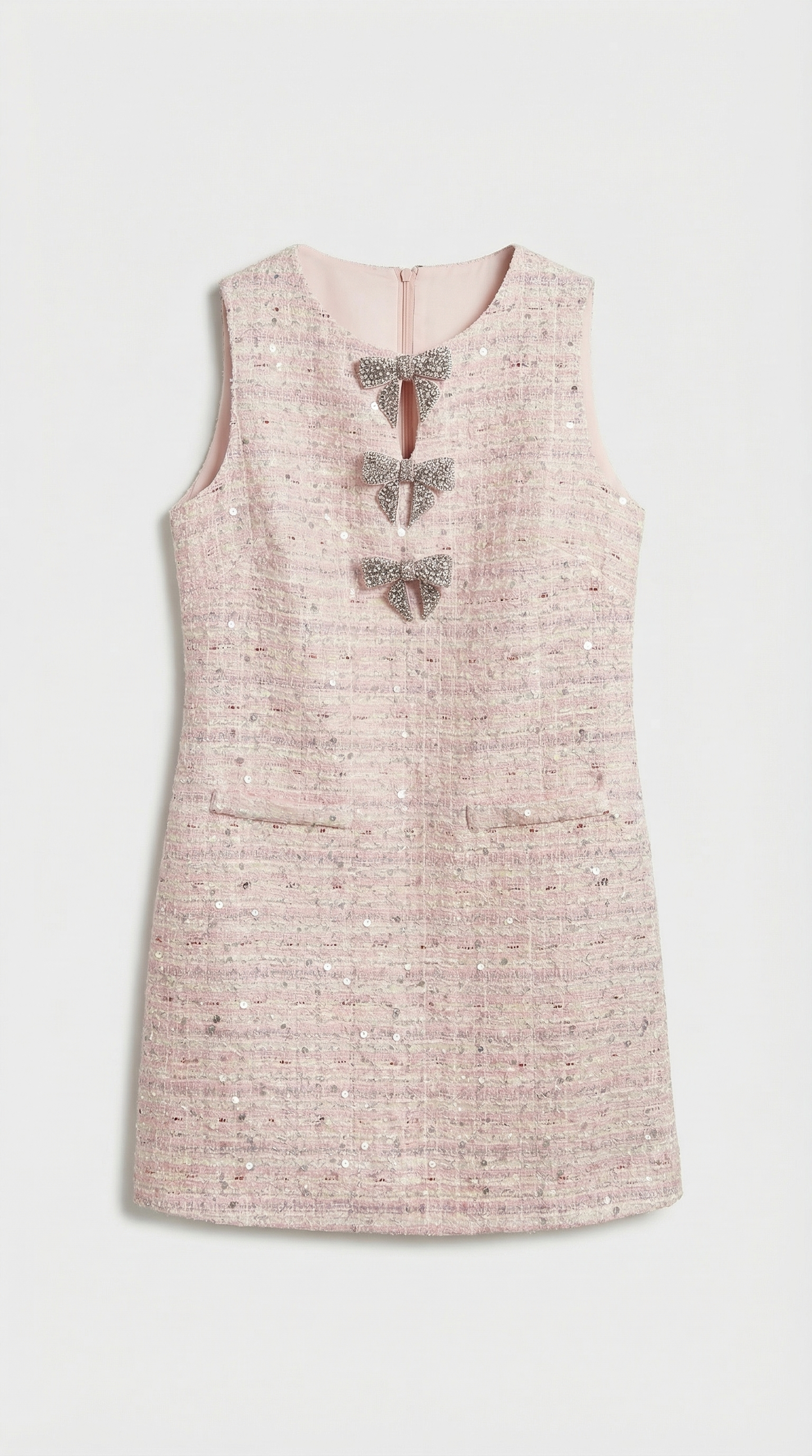 Vika - Sequin Tweed Bow-Detail Dress