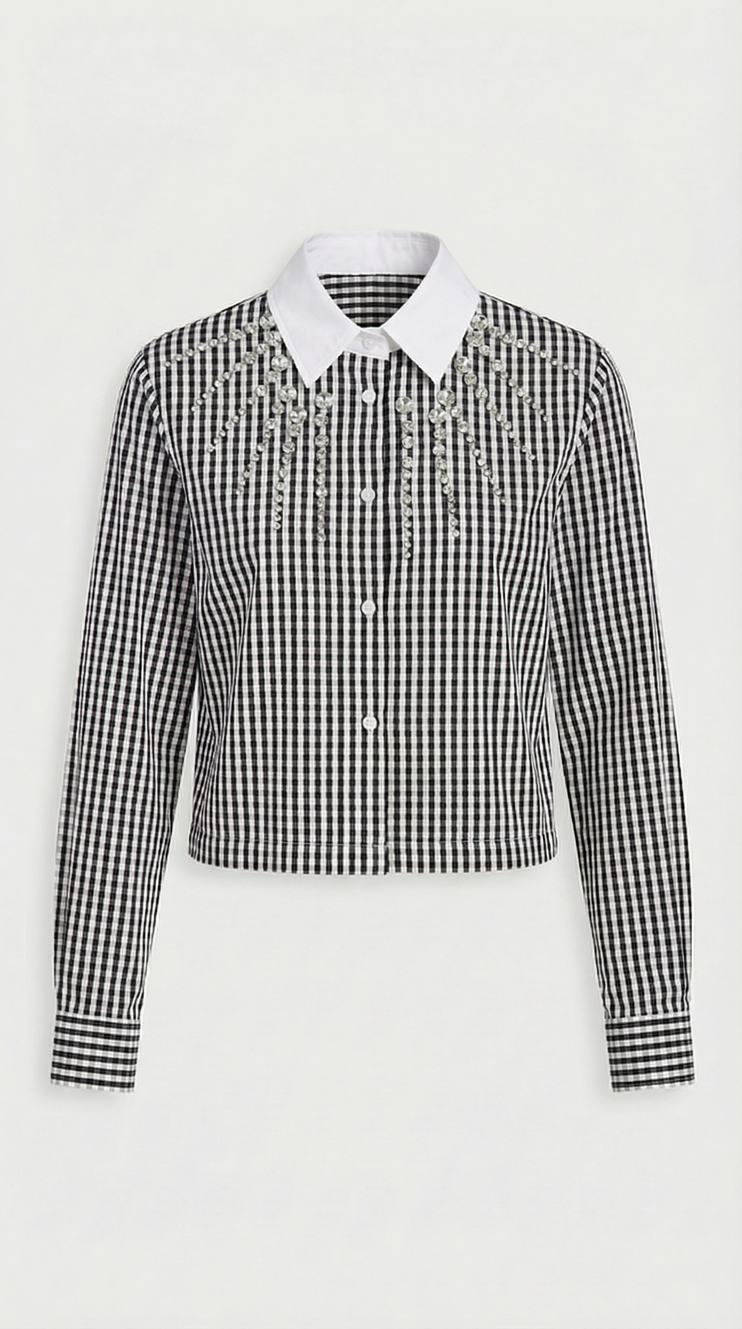 Delo - Crystal-Embellished Gingham Cotton Shirt