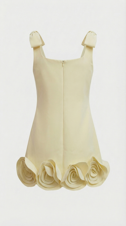 Rosa - 3D Floral Hem Mini Dress