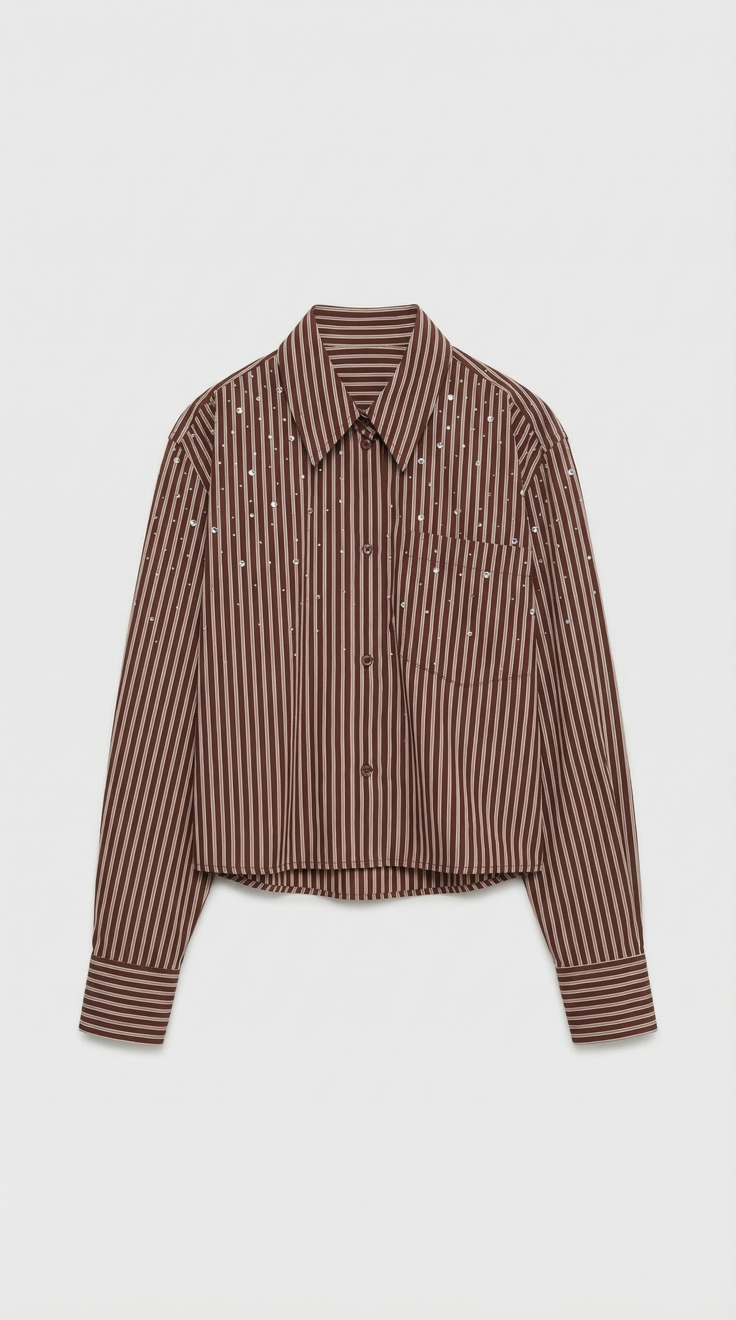Bita - Cropped Striped Shirt with Paint-Splatter Detail
