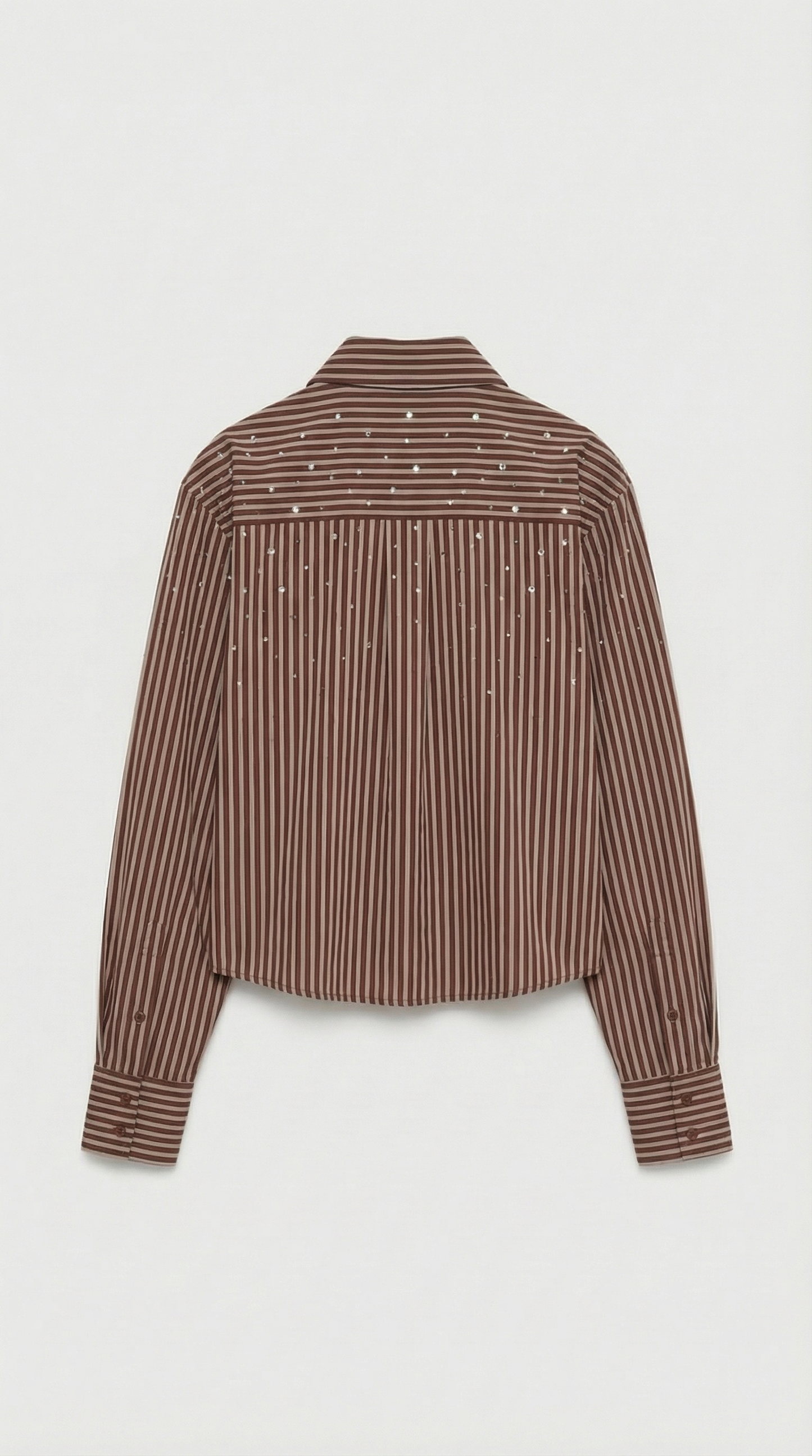Bita - Cropped Striped Shirt with Paint-Splatter Detail
