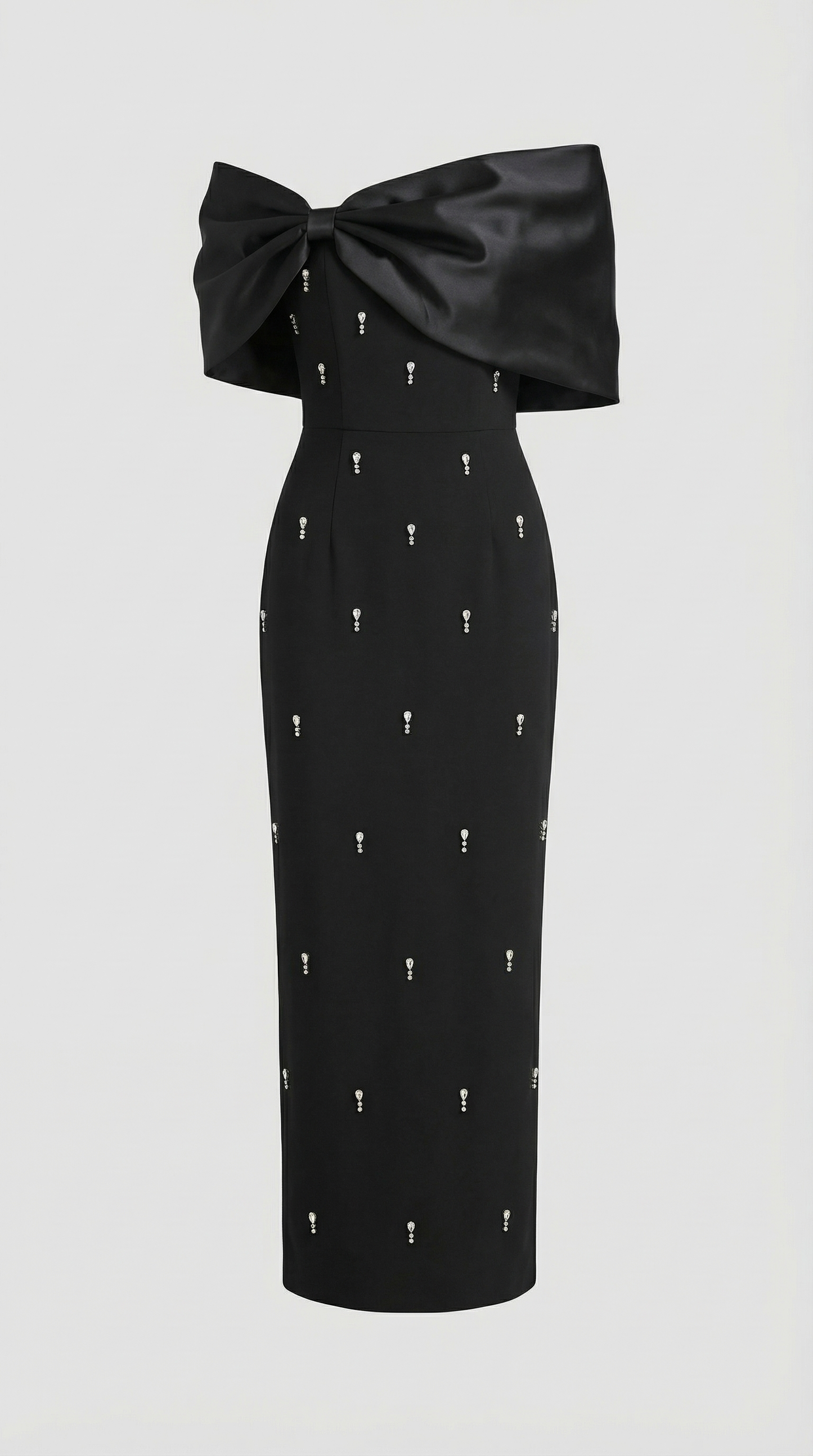 Tuli - Off-The-Shoulder Bow Maxi Dress Black
