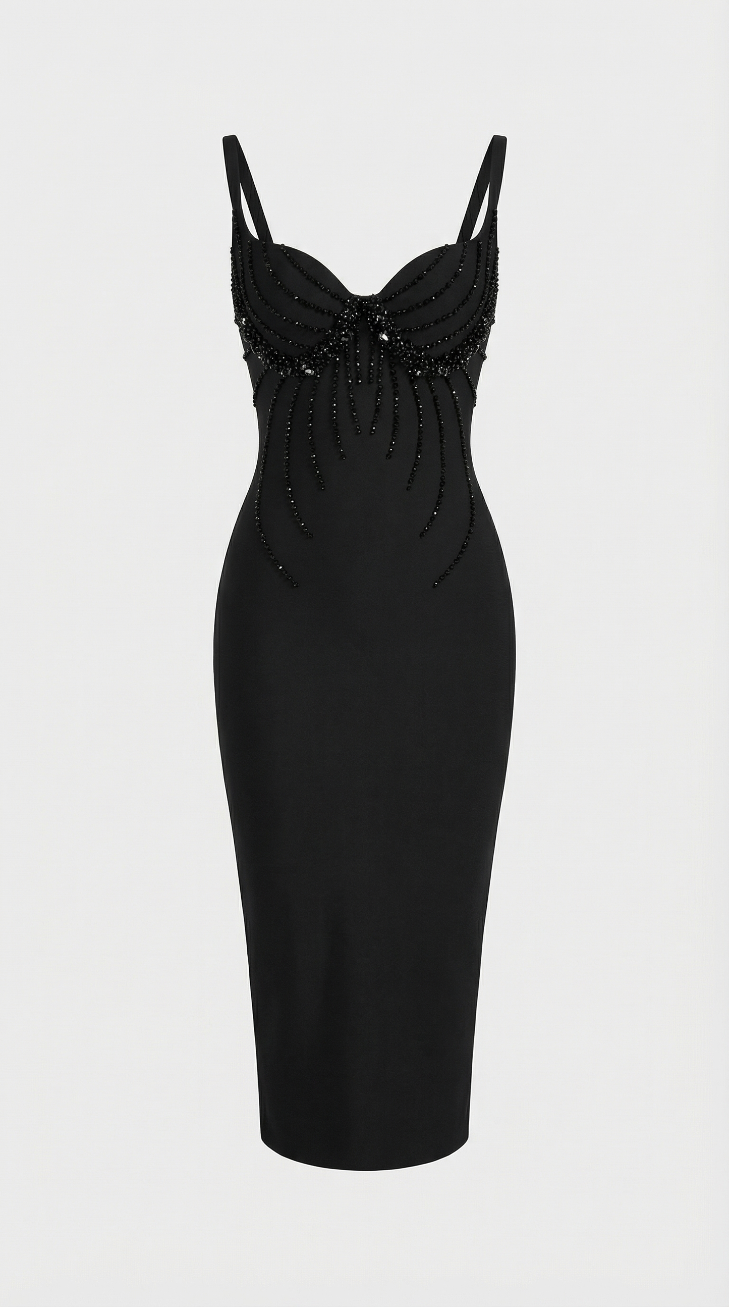 Zuno - Crystal-Embellished Bustier Midi Dress