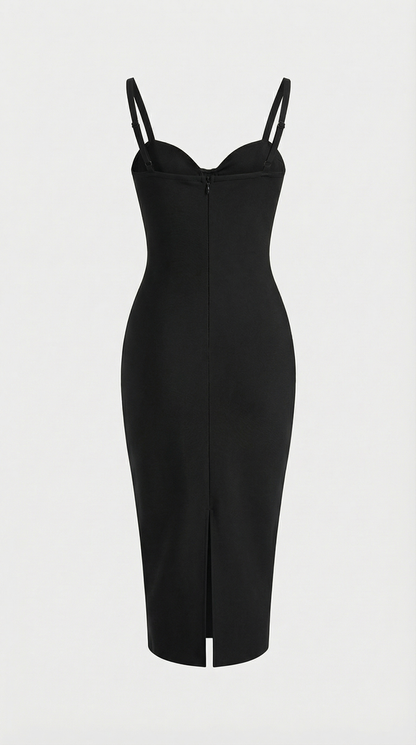 Zuno - Crystal-Embellished Bustier Midi Dress