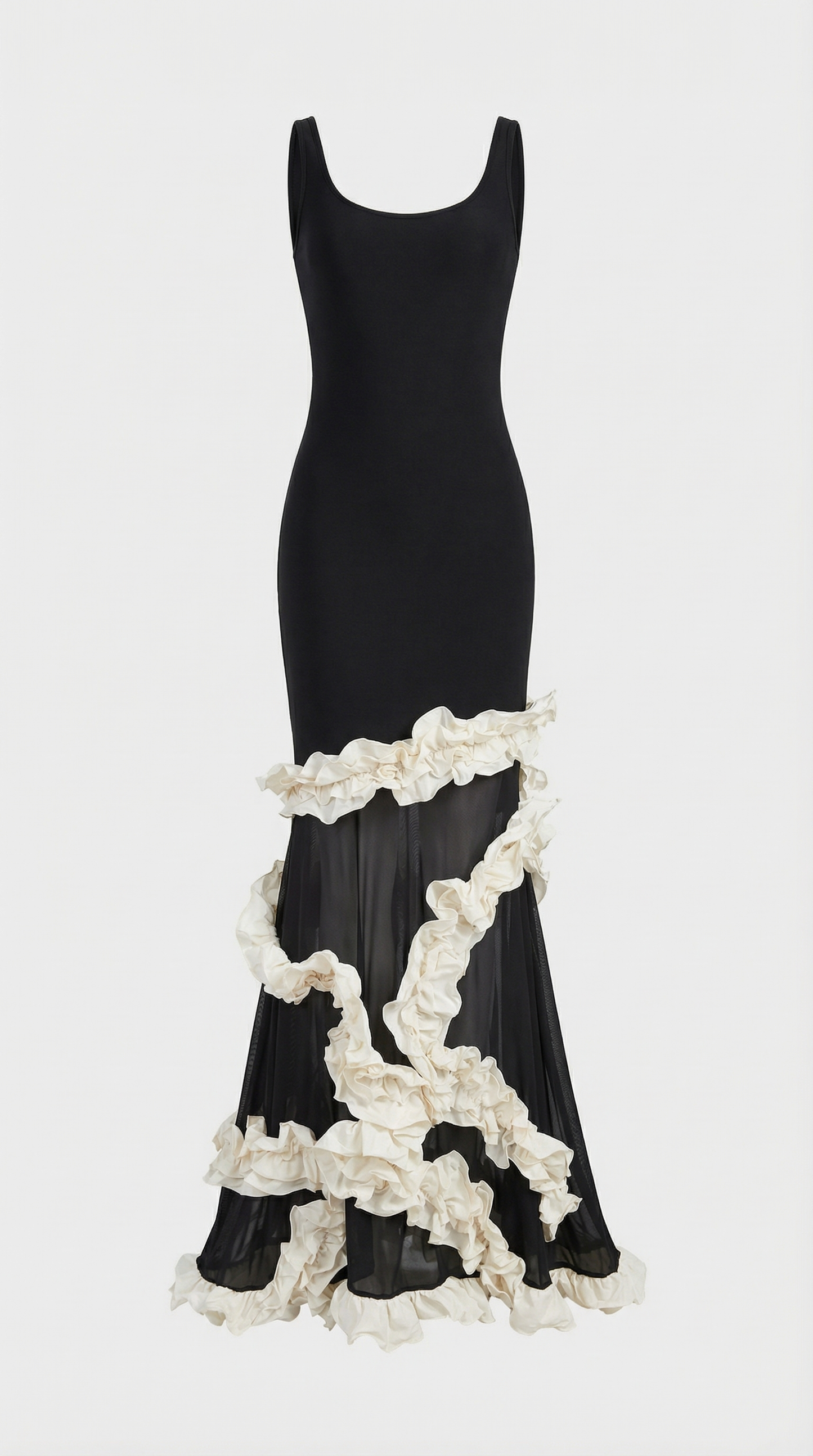 Voki - Ruffled-Trim Maxi Mermaid Dress