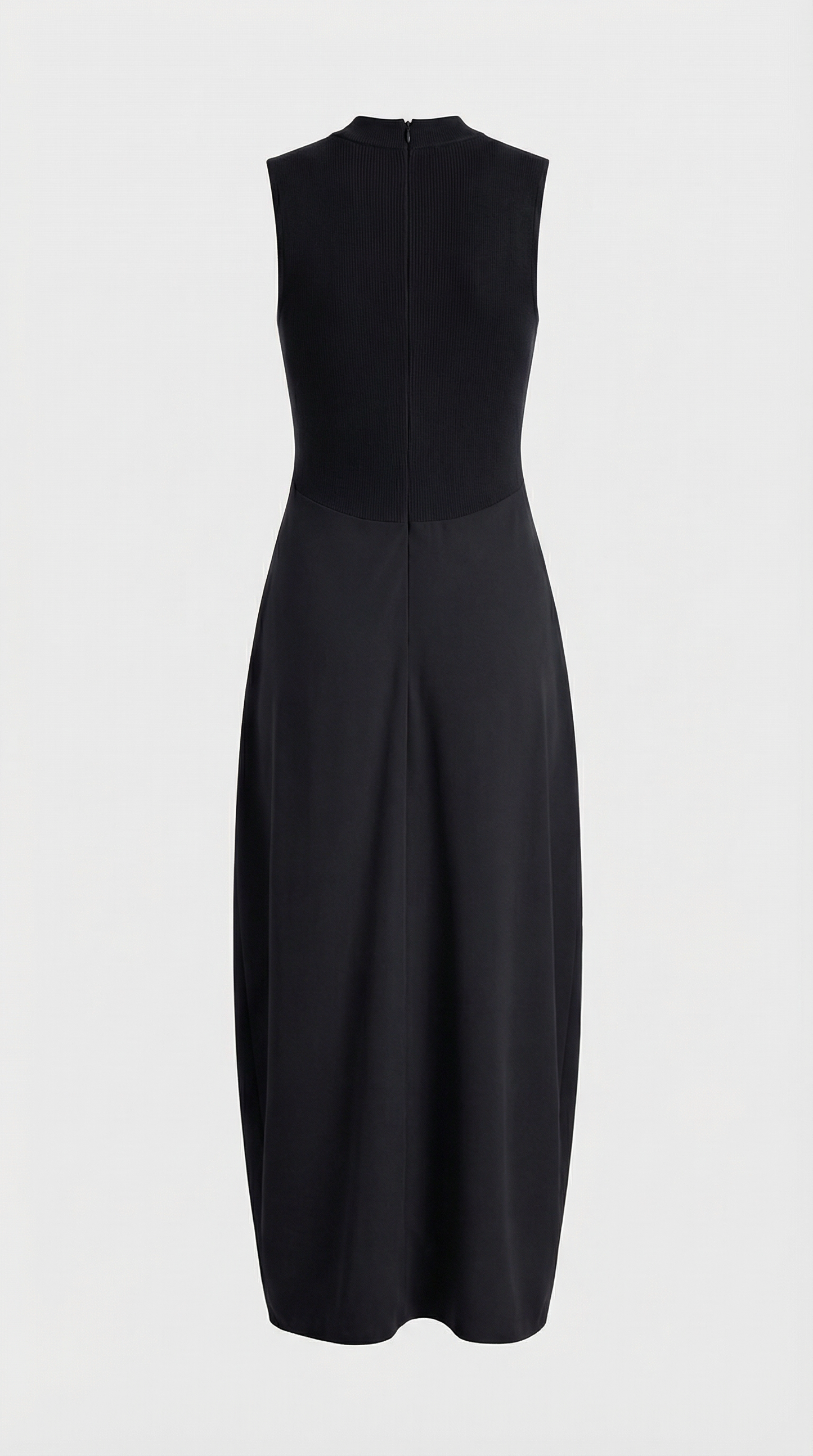 Alara - Keyhole-Detail Mixed Media Maxi Dress Black