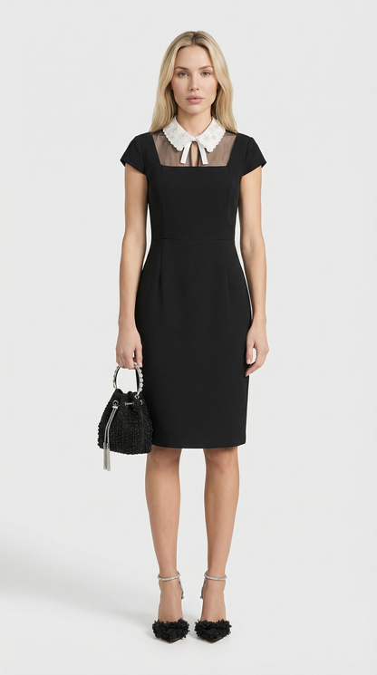 Kano - Pearl-Embellished Collar Dress