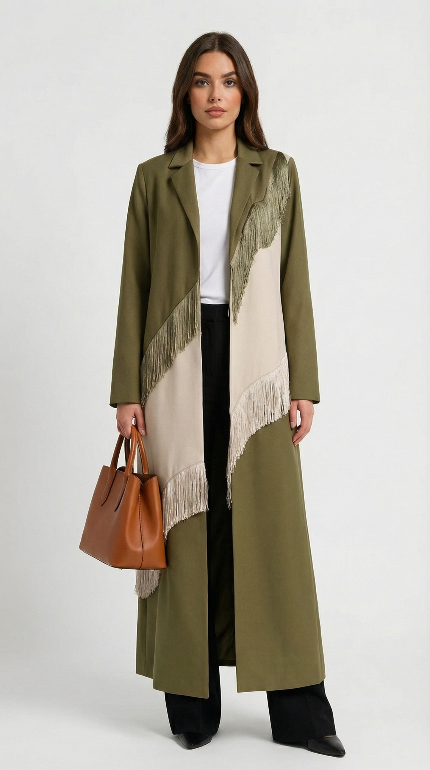 Cascadia - Structured Woven Fluid Fringe Coat